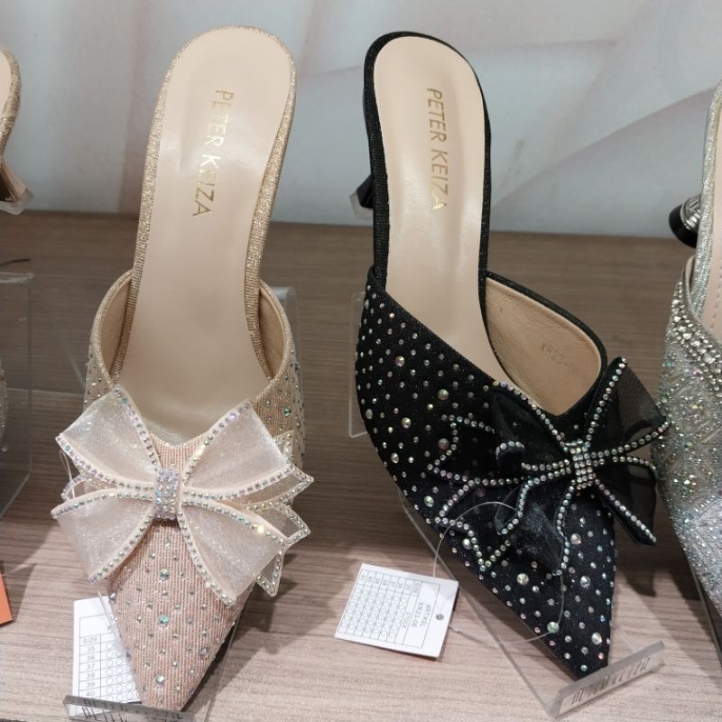 PETER KEIZA sepatu pesta wanita selop/mules heels 7cm ori