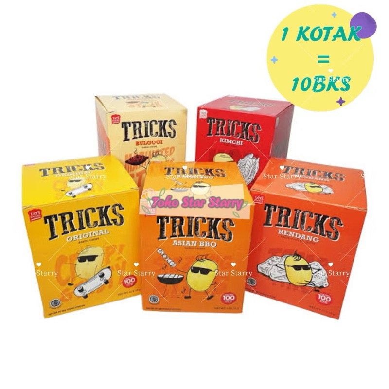 

[Per Kotak] Tricks Biskuit kentang potato baked chips Snack Viral Halal MUI