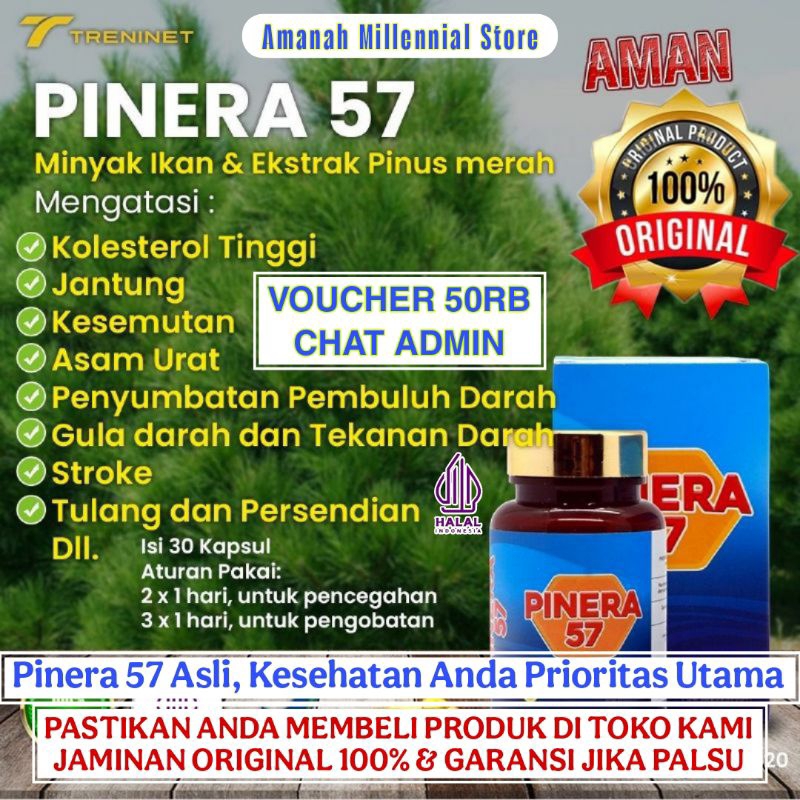 PINERA57 100% ORIGINAL 1 BOX OBAT DIABETES STROKE KOLESTEROL JANTUNG SENDI PINERA 57