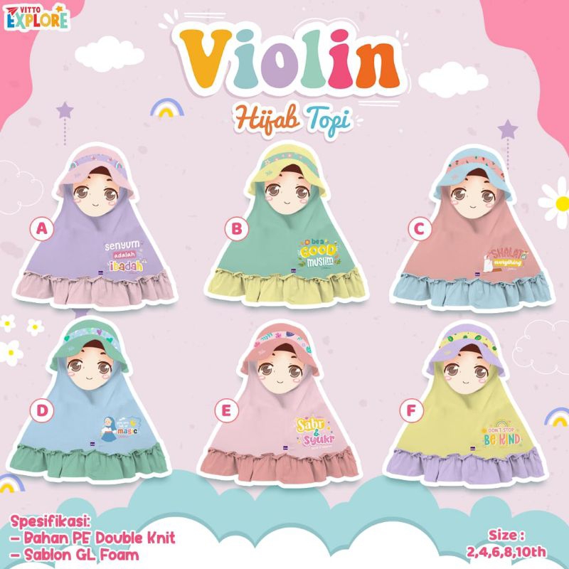 Violin Hijab Topi - Vitto Explore