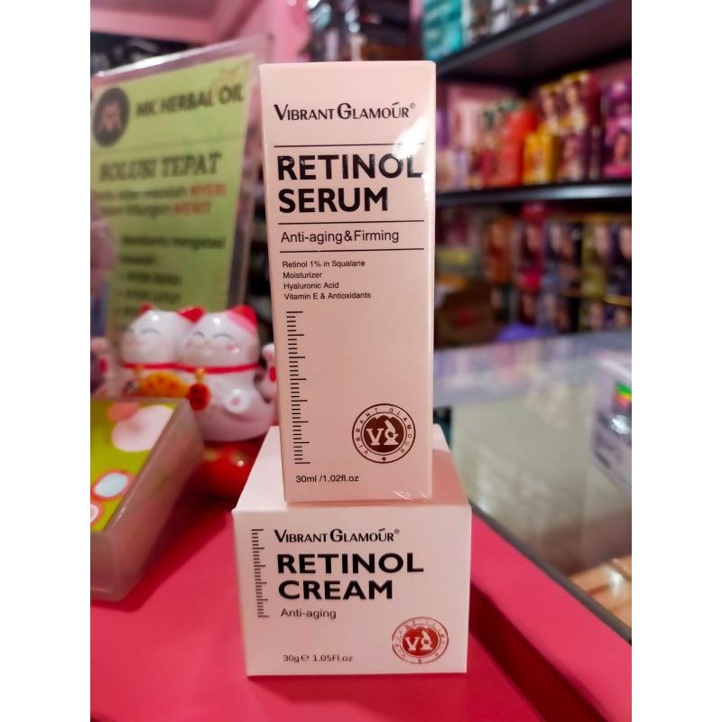 Vibrant Glamour 2 set Serum Retinol + Vit C + Niacinamide Cream Original