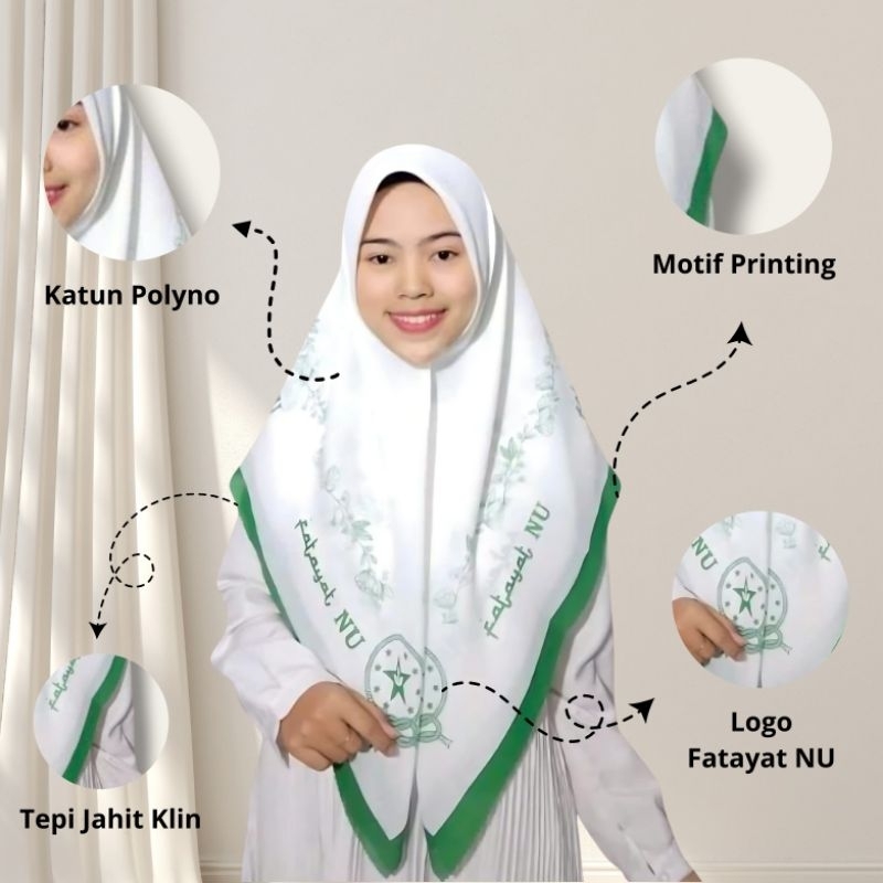 Hijab Segi Empat FATAYAT NU. Kerudung Jilbab Segi Empat Fatayat NU