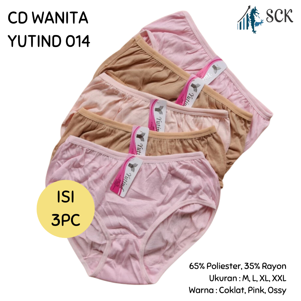 [ISI 3] CD Wanita YUTIND 014 Warna Muda / Celana Dalam Bahan Katun Lembut Yutind art. 014 / Pakaian 