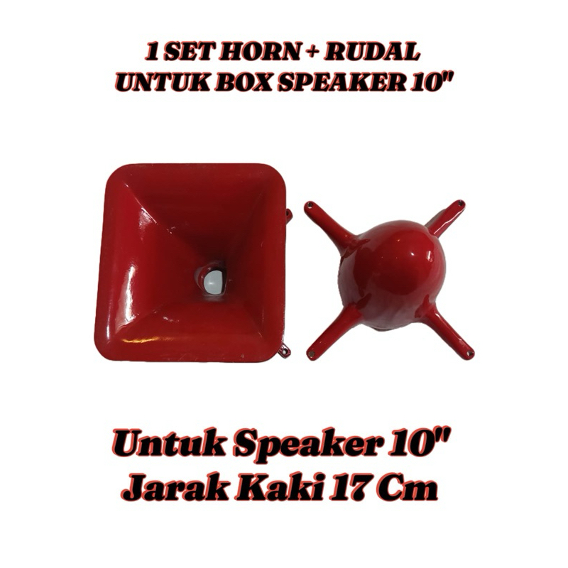 SEPASANG HORN + RUDAL ( PHASEPLUG )T 20 UNTUK SPEAKER 10 IN ( WARNA MERAH )