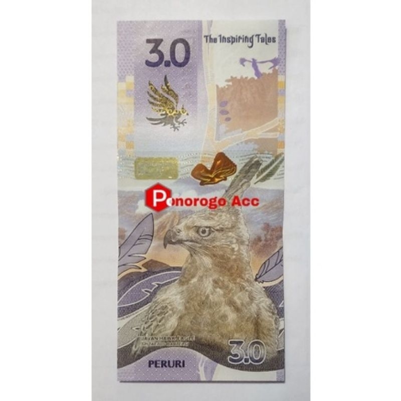 (GRESS/BARU/UNC) Koleksi Uang Test Note Elang Jawa 3.0 Uang Koleksi Test Note PERURI Javan Hawk Eagl