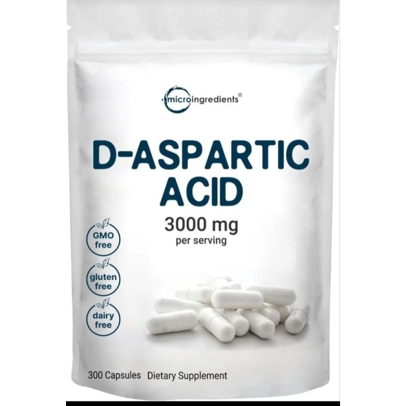 Microingredients D-Aspartic Acid 3000Mg Original USA isi 300Capsule
