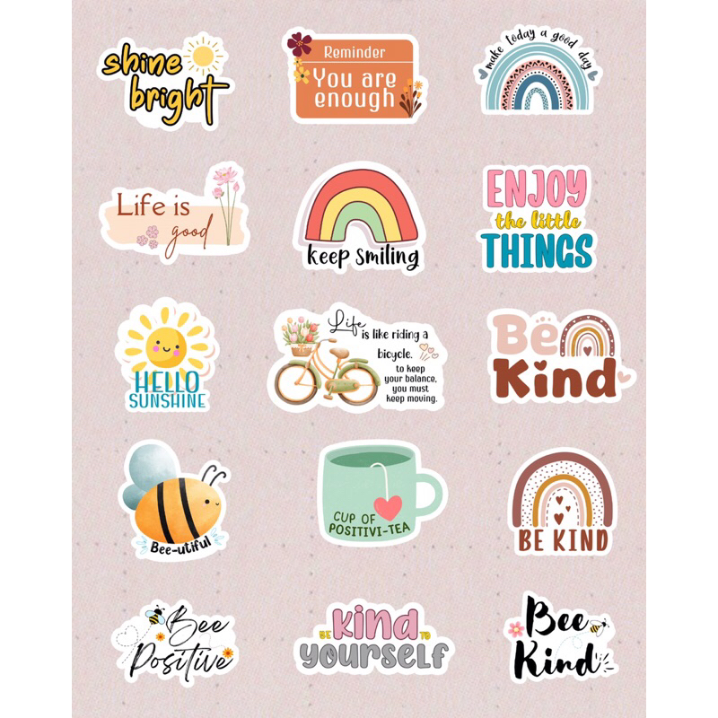 

Paketan Stiker Sticker Quote Motivasi 6cm x 5cm: Vinyl Glossy / Vinyl Mat te(Water Proof) dengan Potongan Presisi