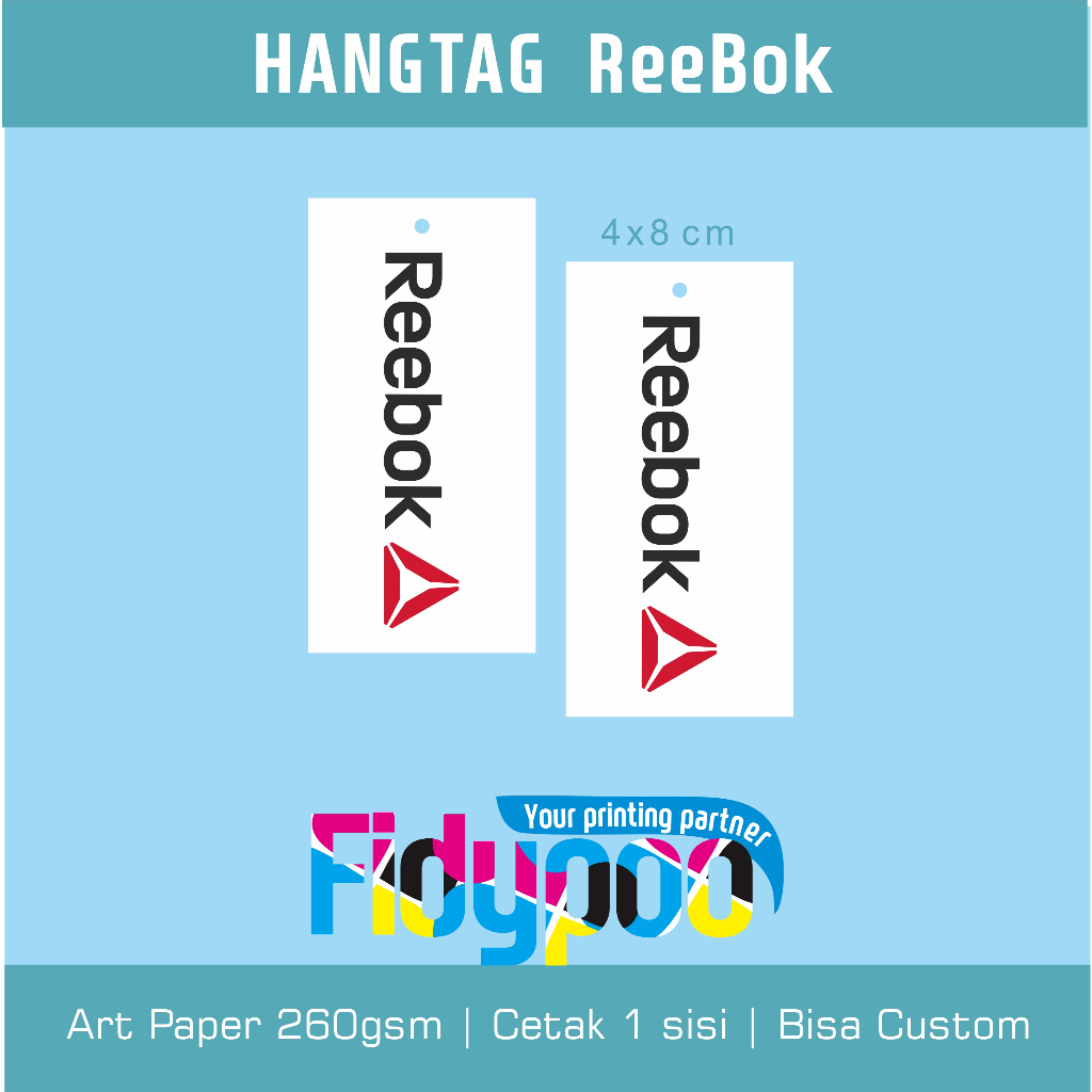 

Hangtag Reebok // Label Reebok // Hangtag sepatu // Label baju
