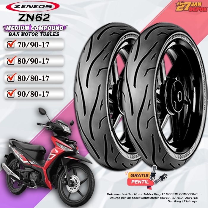 BAN MOTOR TUBLES ZENEOS RING 17 AKSESORIS BAN TUBLES MOTOR RING 17 ZN62 RING 17 TUBLES