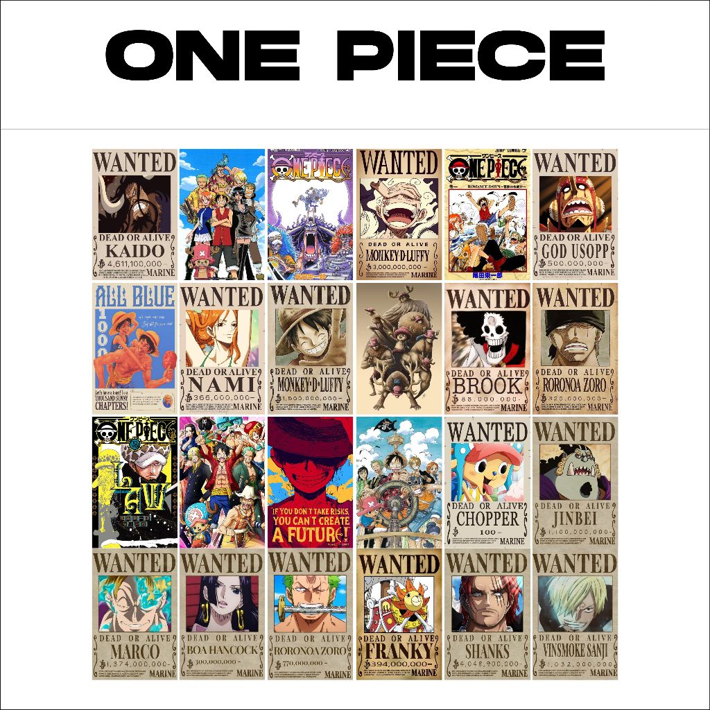 

Poster Stiker ONE PIECE isi 24 pcs ukuran A5 tinggal tempel tanpa perekat dekorasi dinding