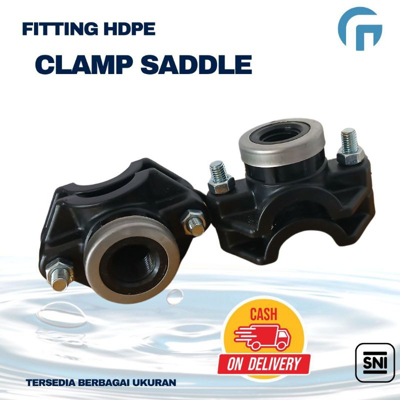 CLAMP SADDLE 32mm x ½" /¾" /1" Klem Saddle HDPE Compression Fitting Pipa