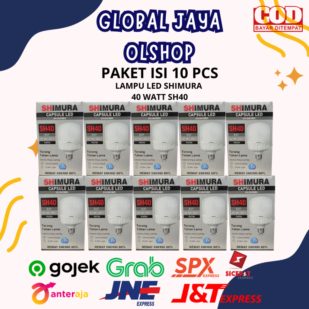 LAMPU LED SHIMURA 40 WATT SH40 E27 SNI PUTIH - LAMPU LED MURAH