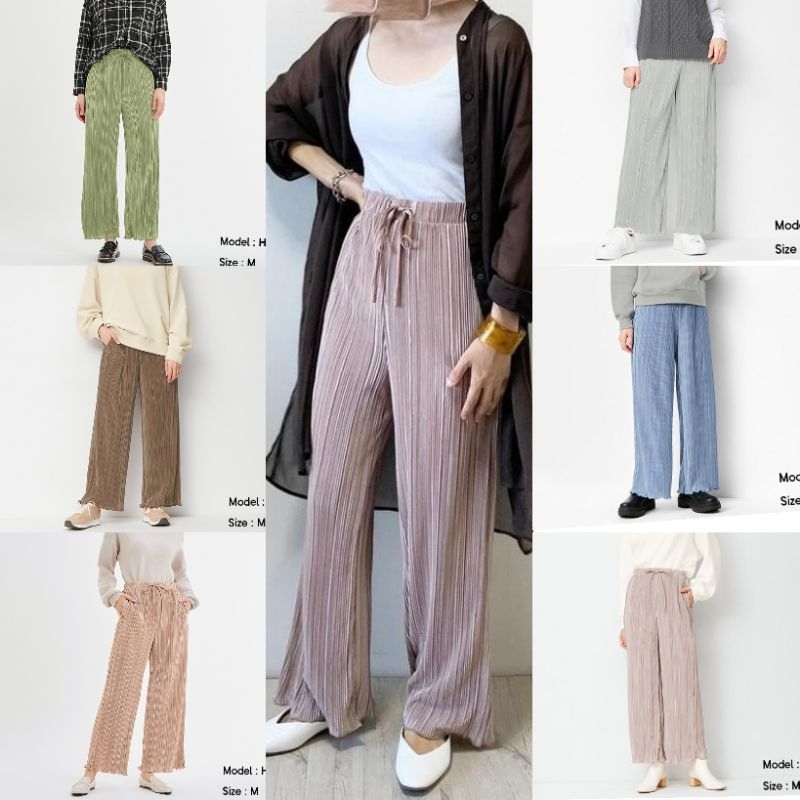 GU pleated drawstring pant women