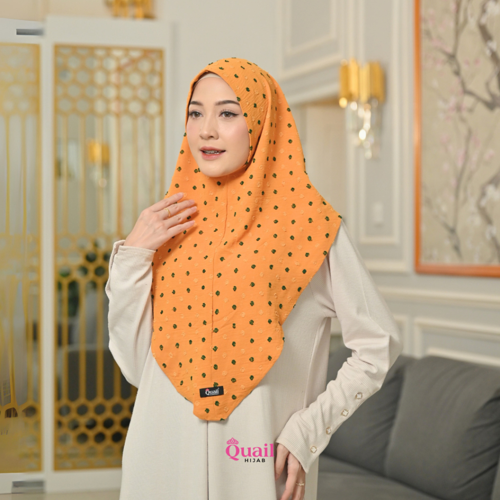 Quail Hijab - Arsera Casual Hijab Instan | Jilbab Kerudung Instant Motif Polkadot Elegan Crincle Pre
