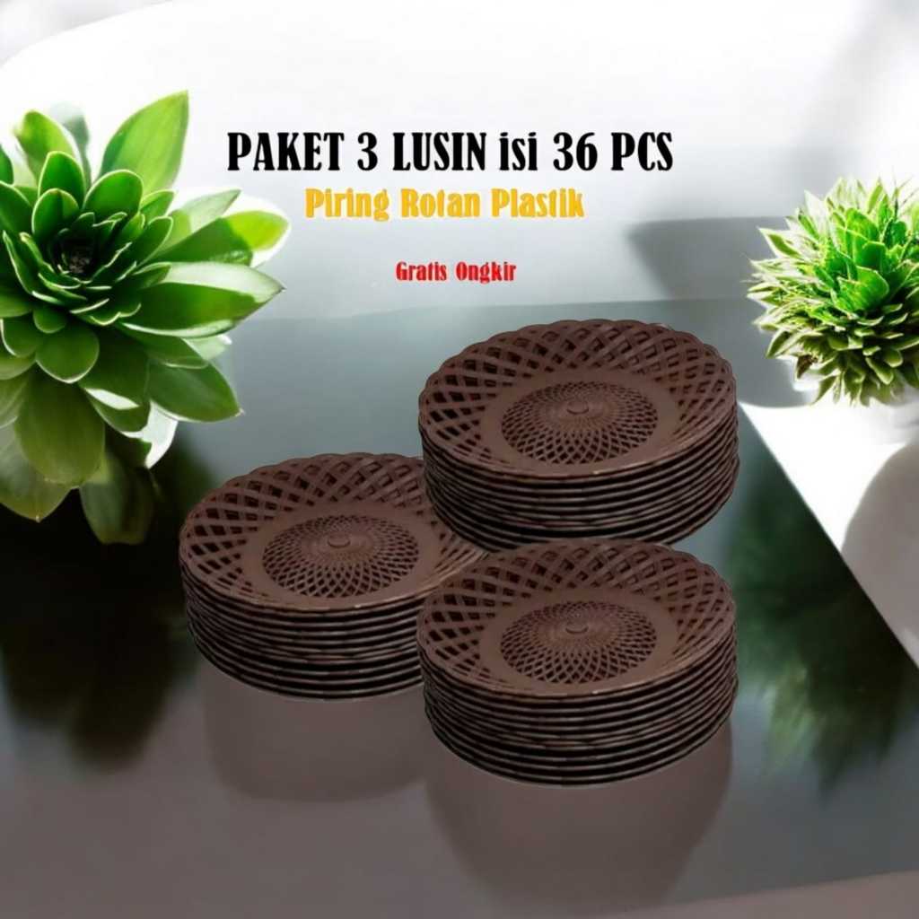 PIRING ROTAN PLASTIK LUSINAN/PIRING ANYAM