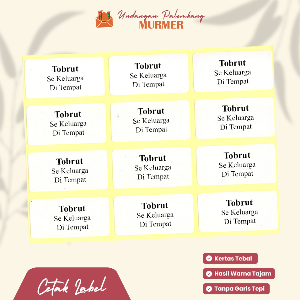 

Cetak Label Plus Nama Tanpa Ketik Terima Beres