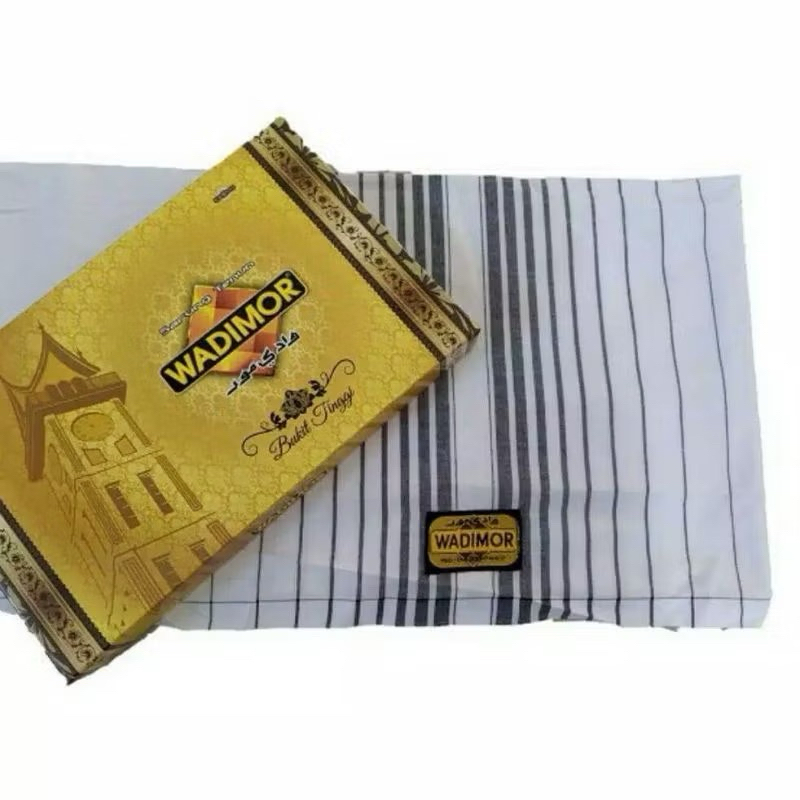 Sarung Wadimor Asli Motif Warna Putih elegan Premium Tika's Collection