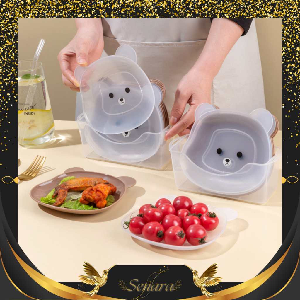 SENARA Piring Makan Anak / Model Beruang / Piring Lucu / Piring Snack / Piring Beruang Lucu / Piring