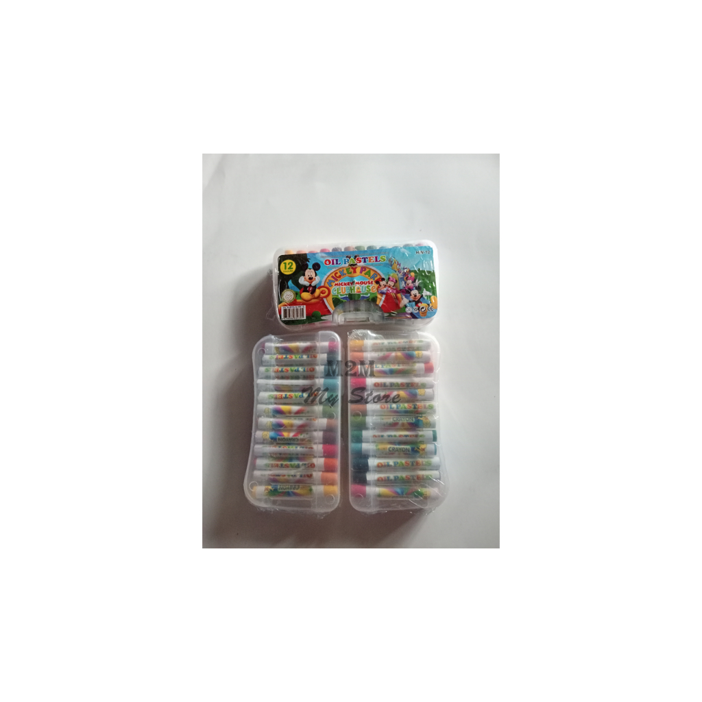 

crayon mini 12 warna / krayon kecil anak anak / oil pastel alat sekolah harga per set box isi 12 keler pastel