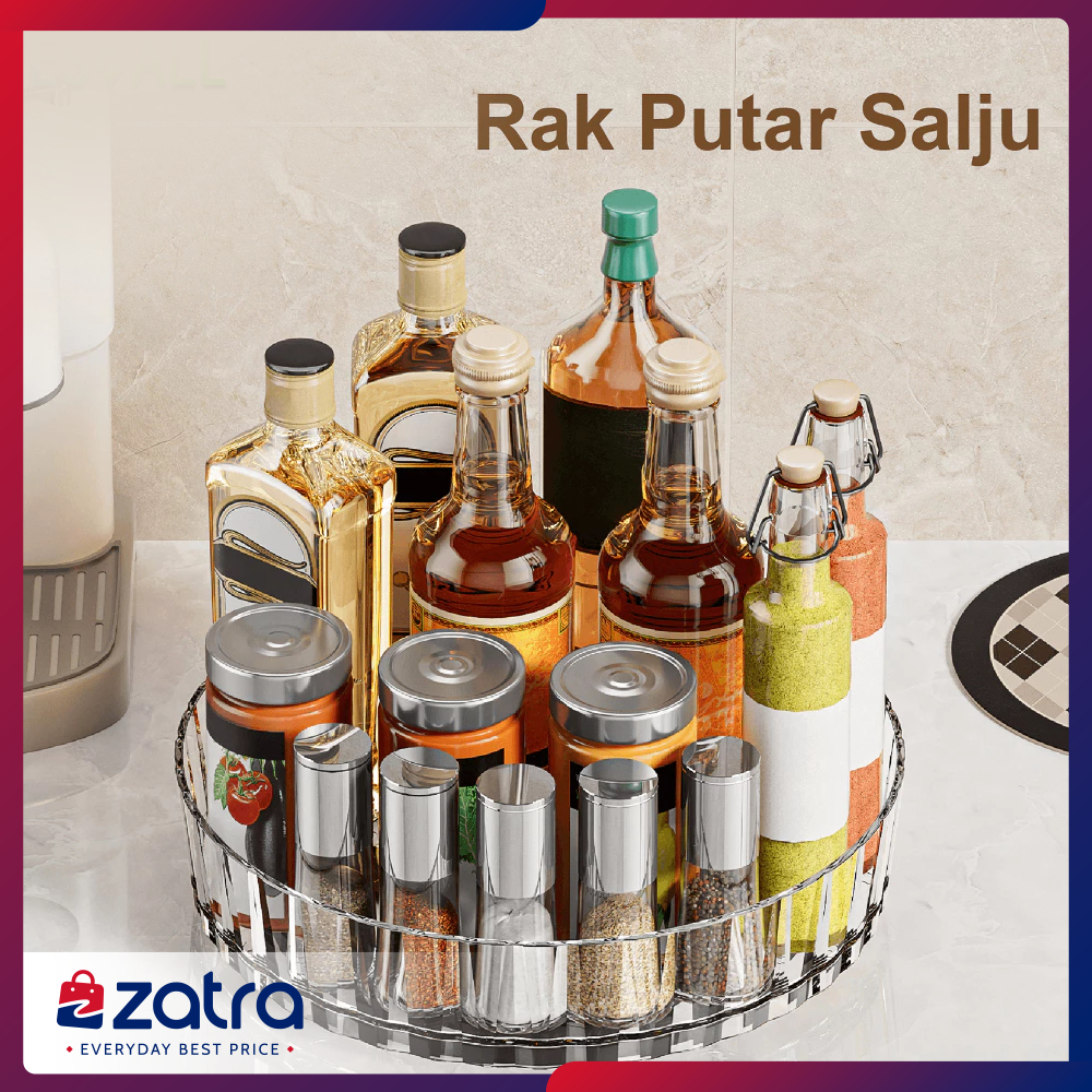 ZATRA Rak Kosmetik Salju Kecil Mini Putar 360° Derajat Aesthetic Minimalis Tempat Make Up Tray Rak S