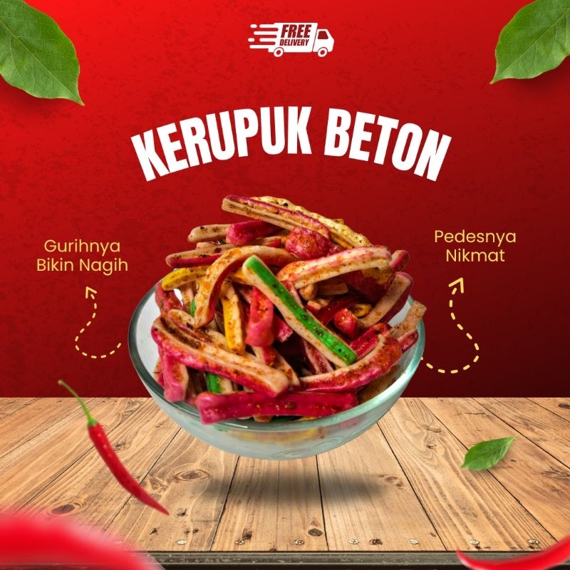 

Kerupuk Beton Pedas Gurih Original 50gr 100gr 150gr 250gr 500gr