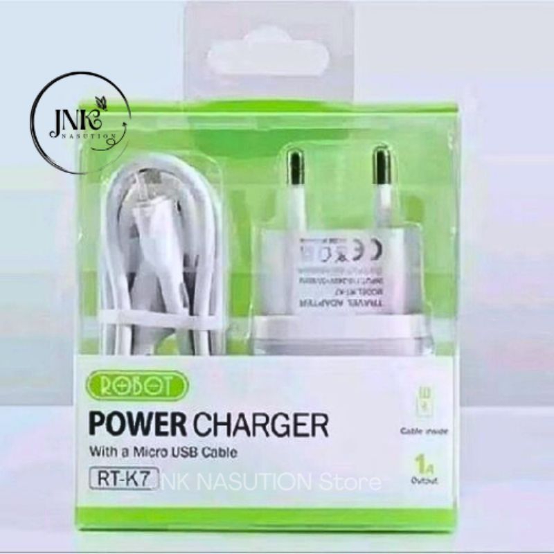 charger micro USB dan Type C robot RT-K7 (kepala cas+kabel)