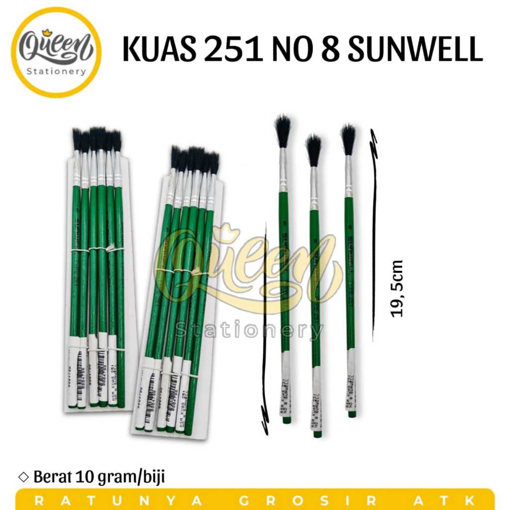 

1 PCS KUAS 251 NO 8 SUNWELL / KUAS LUKIS SUNWELL / ALAT LUKIS