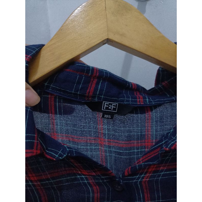 Kemeja Kotak-Kotak F2F Hitam Merah