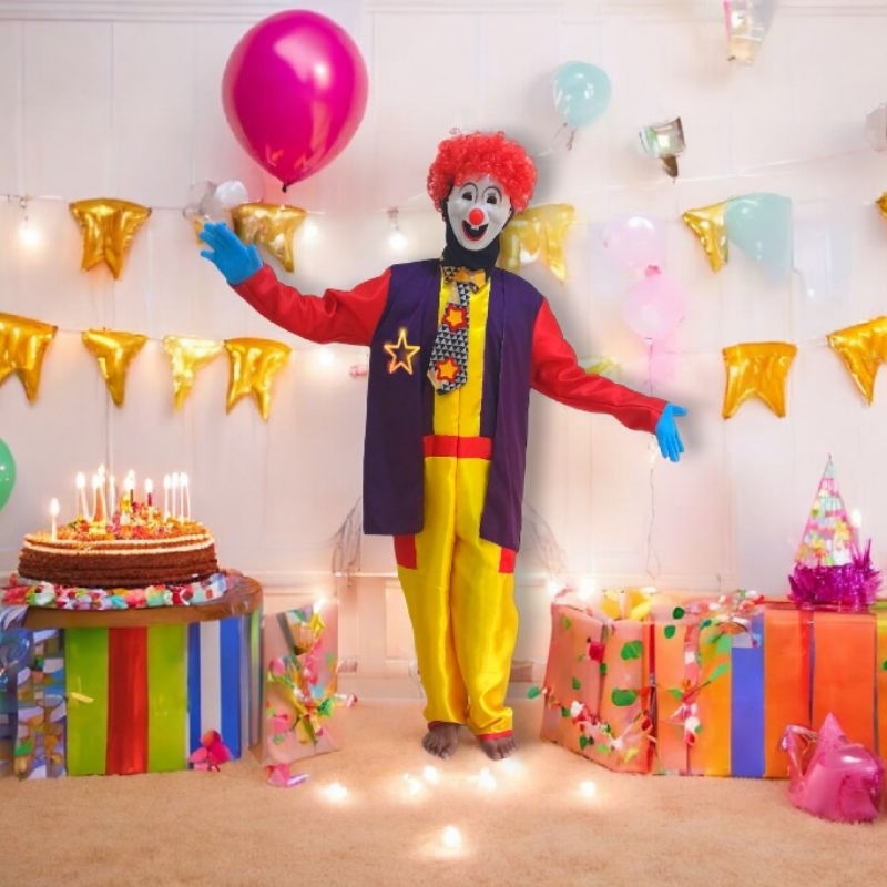 kostum badut sulap/kostum badut ulang tahun/badut ulang tahun/kostum badut karakter murah