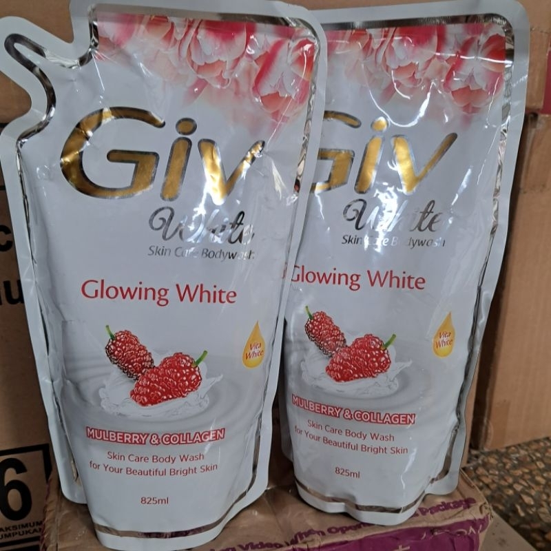 Giv Body Wash Cair 825ML Mulberry Pouch & Pump 550ML dan Passion Flower & Sweet Berry