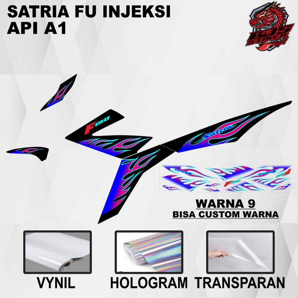 Stiker Satria Injeksi / Striping Satria Injeksi / Stiker Sticker Decal Satria Injeksi api a1