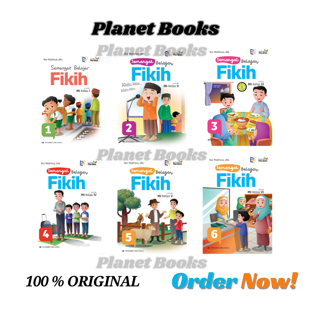 BUKU MADRASAH FIKIH SEMANGAT BELAJAR KELAS 1,2,3,4,5,6 MI/SD PENERBIT ERLANGGA KURIKULUM MERDEKA