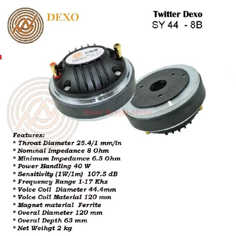 Tweter Driver DEXO SY 44 8B