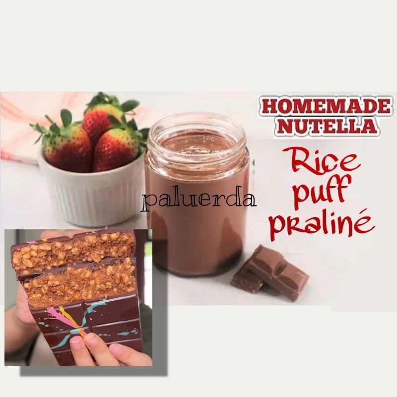 

SELAI NUTELLA RICE PUFF PRALINÉ CRUNCHY/SELAI COKLAT HOMEMADE 100GR