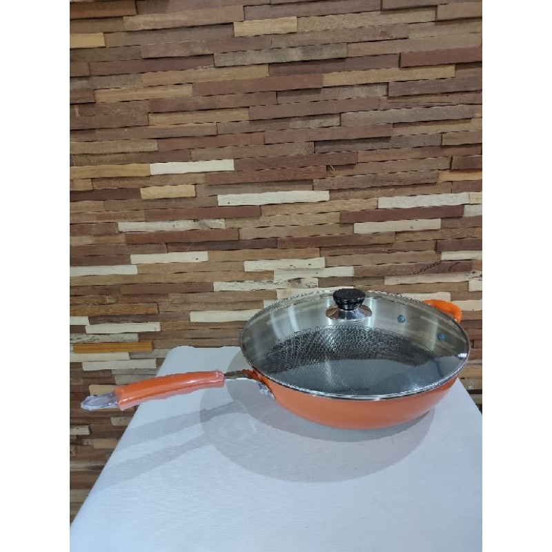 Stainless Wok Pan 32cm Panci Penggorengan