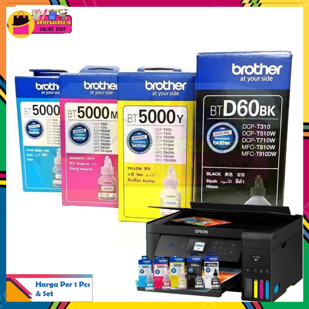 TINTA BROTHER BTD60BK BT5000 FOR PRINTER DCP T310  T510W T710W T810W TINTA MAGENTA CYAN YELLOW BLACK