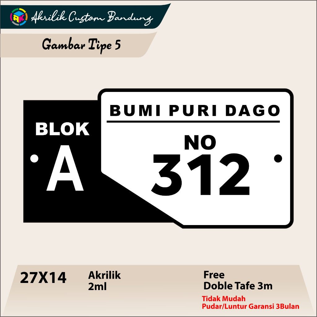 

AKRILIK CUSTOM NOMER RUMAH tipe 5 ACRYLIC CUSTOM SIGNAGE