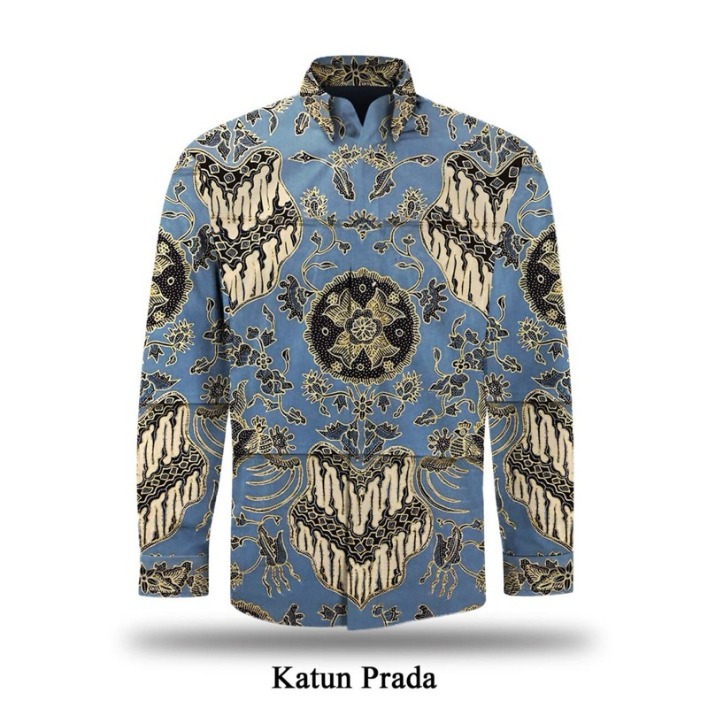 Kain batik tulis katun prada tinta emas kemeja batik tulis pria asli KP92