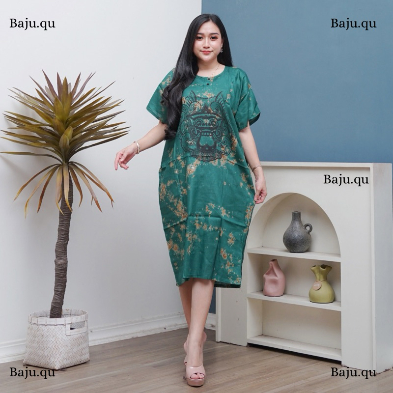 Daster Barong Bali Bahan Rayon Santung Busui Bumil Kancing 2 Aktif