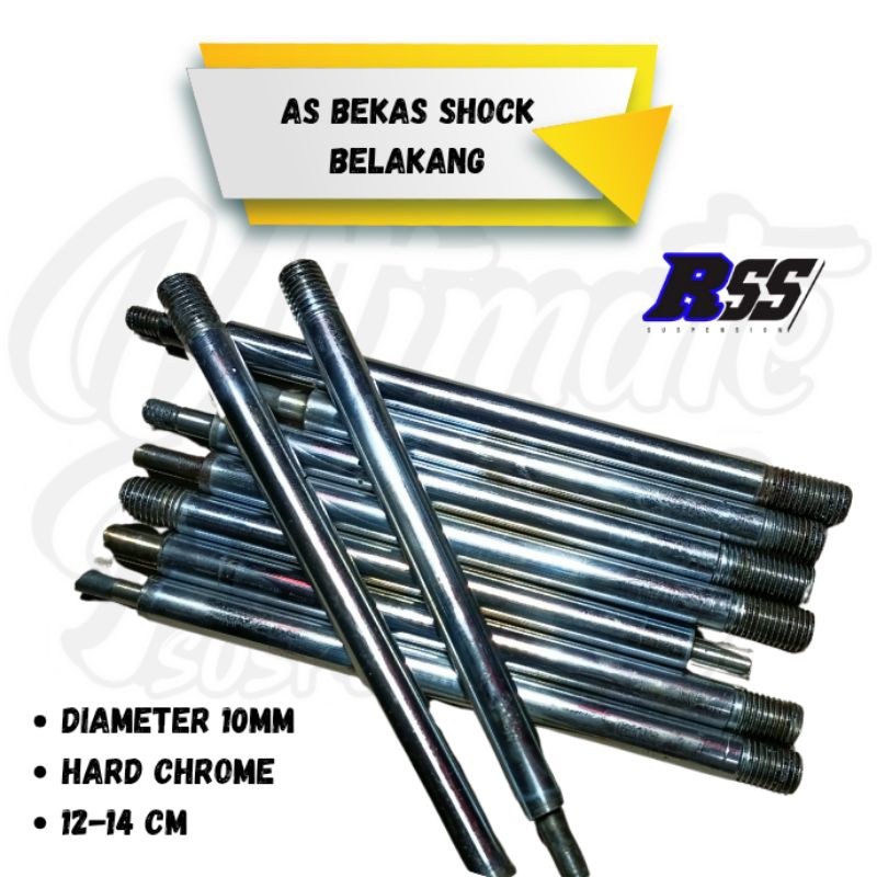 As Bekas Shock Belakang Diameter 10mm Hard Chrome 12-14 CM