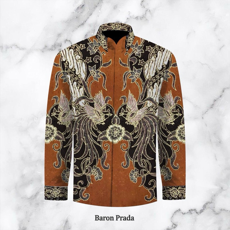 Kain batik tulis sutra prada tinta emas premium kemeja batik tulis pria asli 100% SA112
