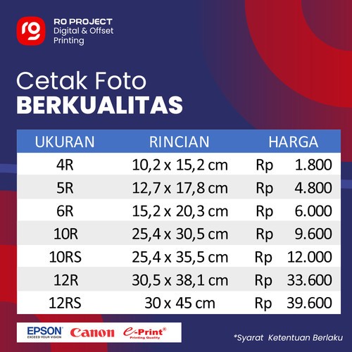 CETAK FOTO / CUCI FOTO  3R