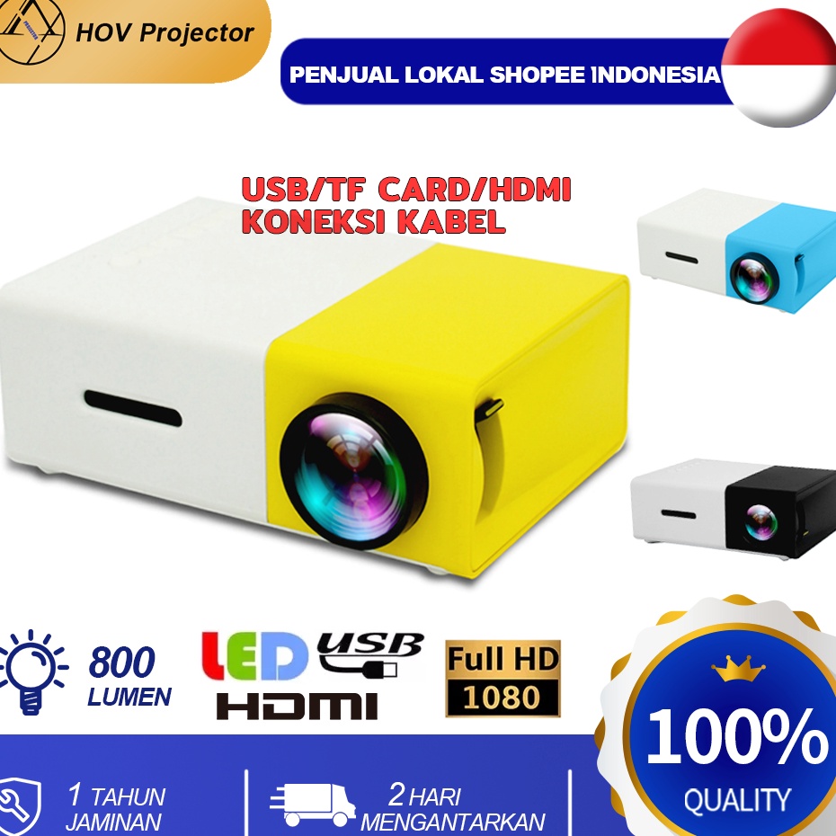 Penjual Lokal YG3 Poe Mini Proyektor 4K LED LCD Projector HDMI Proyektor Media Player Beamer TV Lapt