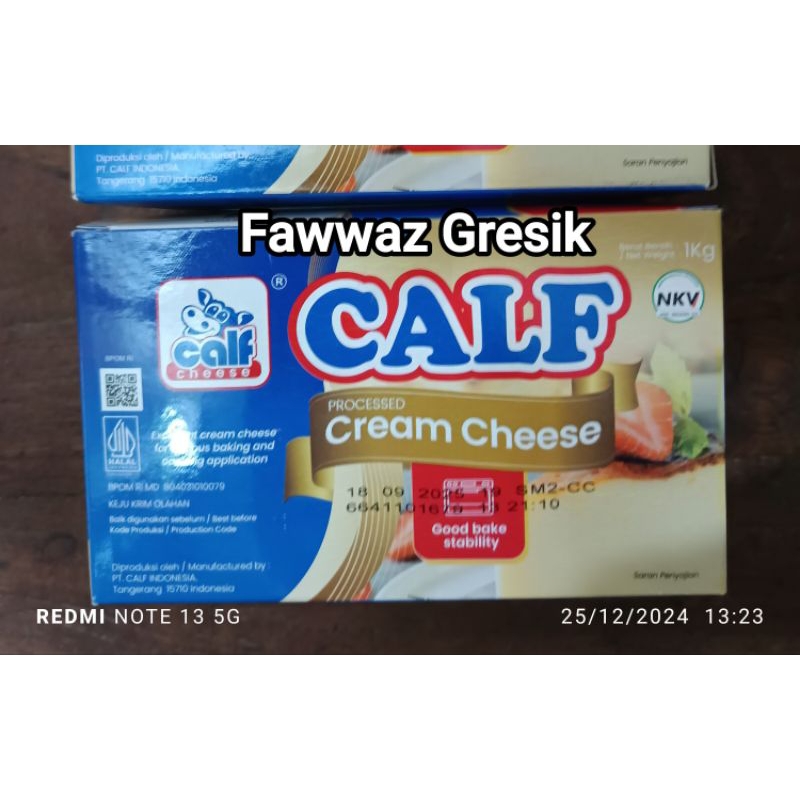 

Calf Cream Cheese Keju 1Kg / Keju Cream Cheese Calf Krim Keju Cream Cheese 1 Kg Halal