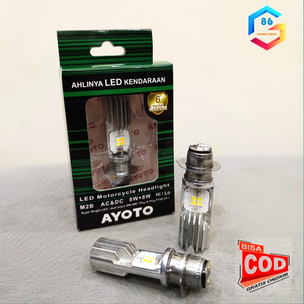 Lampu Motor LED Ayoto Bebek Matic Universal / Lampu Depan Motor LED Ayoto H6 M2B AC DC