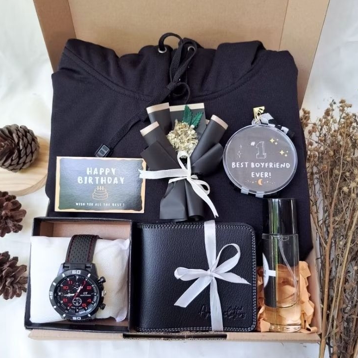 HAMPERS HOODIE POLOS COWOK KADO SPECIAL ULANG TAHUN COWOK / BIRTHDAY GIFT BOX SET / KADO WISUDA