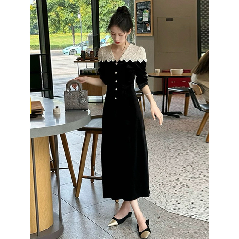 D250 Dress velvet long sleeve brukat kancing variasi / gaun midi lengan panjang bludru import / kore