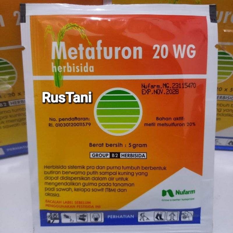 HERBISIDA METAFURON 20 WG 5gr bahan aktif : metil metsulfuron 20%
