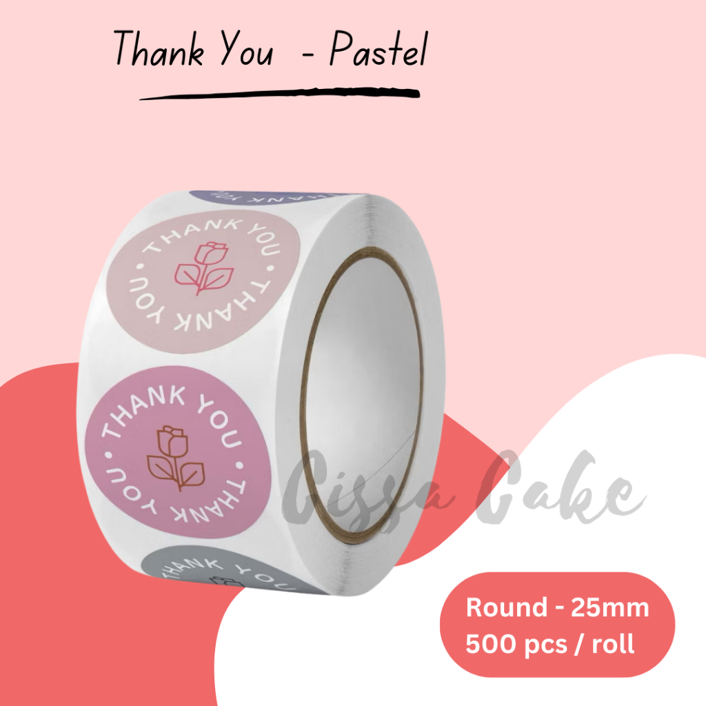 

STIKER THANK YOU PASTEL ROLL ISI 500 PCS LABEL THANKYOU TERIMA KASIH KEMASAN CANTIK