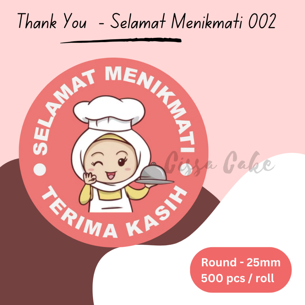 

STIKER ROLL SELAMAT MENIKMATI SM 002 LABEL KEMASAN STIKER THANK YOU
